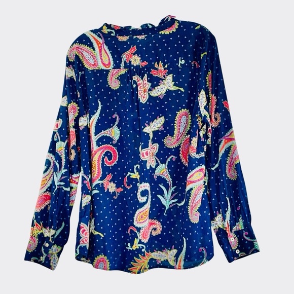 TALBOTS BAND COLLAR POPOVER - TWINKLE PAISLEY SIZ XL - Picture 4 of 13
